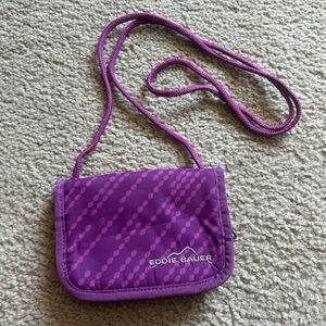 Eddie Bauer Purple Patterned Crossbody Pouch